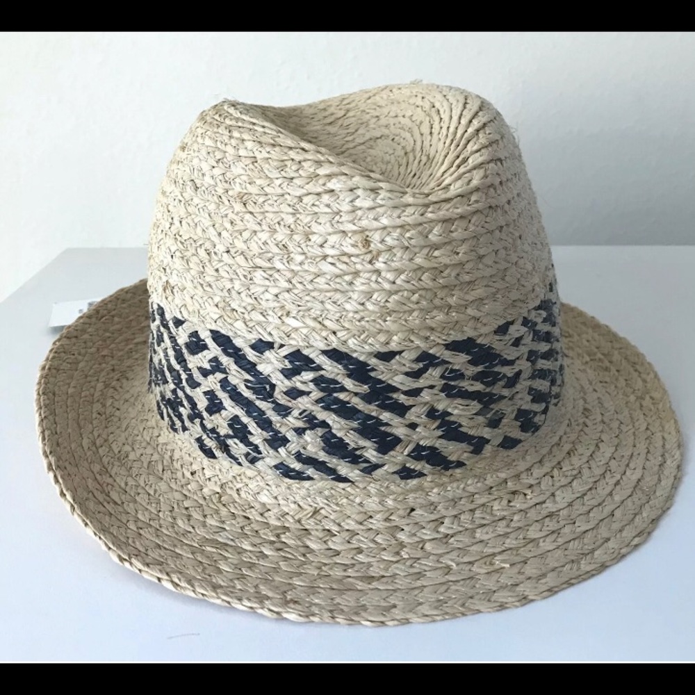Men’s Straw Fedora HAT Natural - Picture 2 of 4